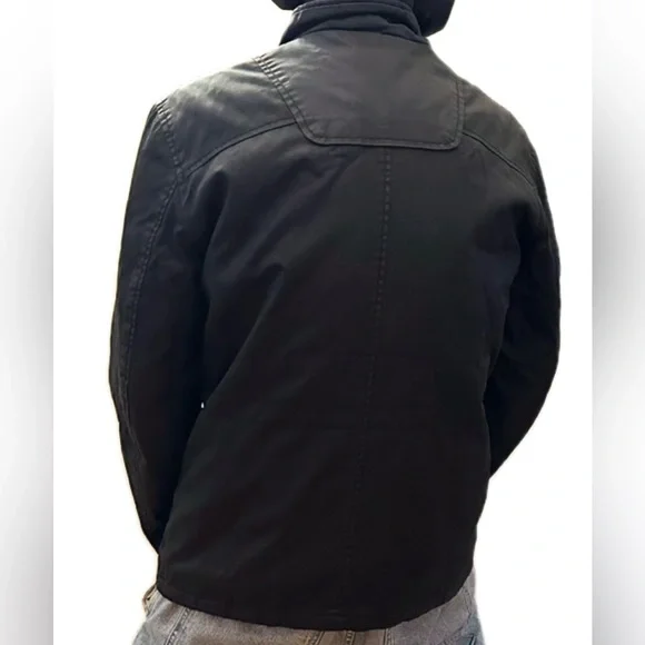 Jack & Jones Black Military Biker Jacket - Picture 5 of 6